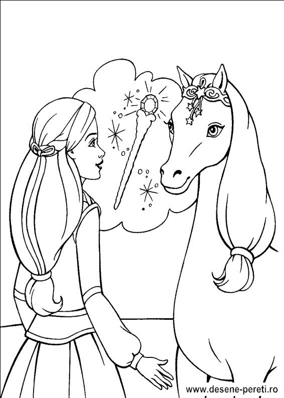 barbie pegasus desene colorat